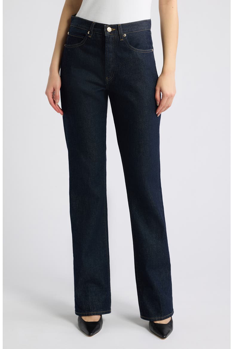 The Vertical High Waist Relaxed Straight Leg Jeans, Main, color, RINSE