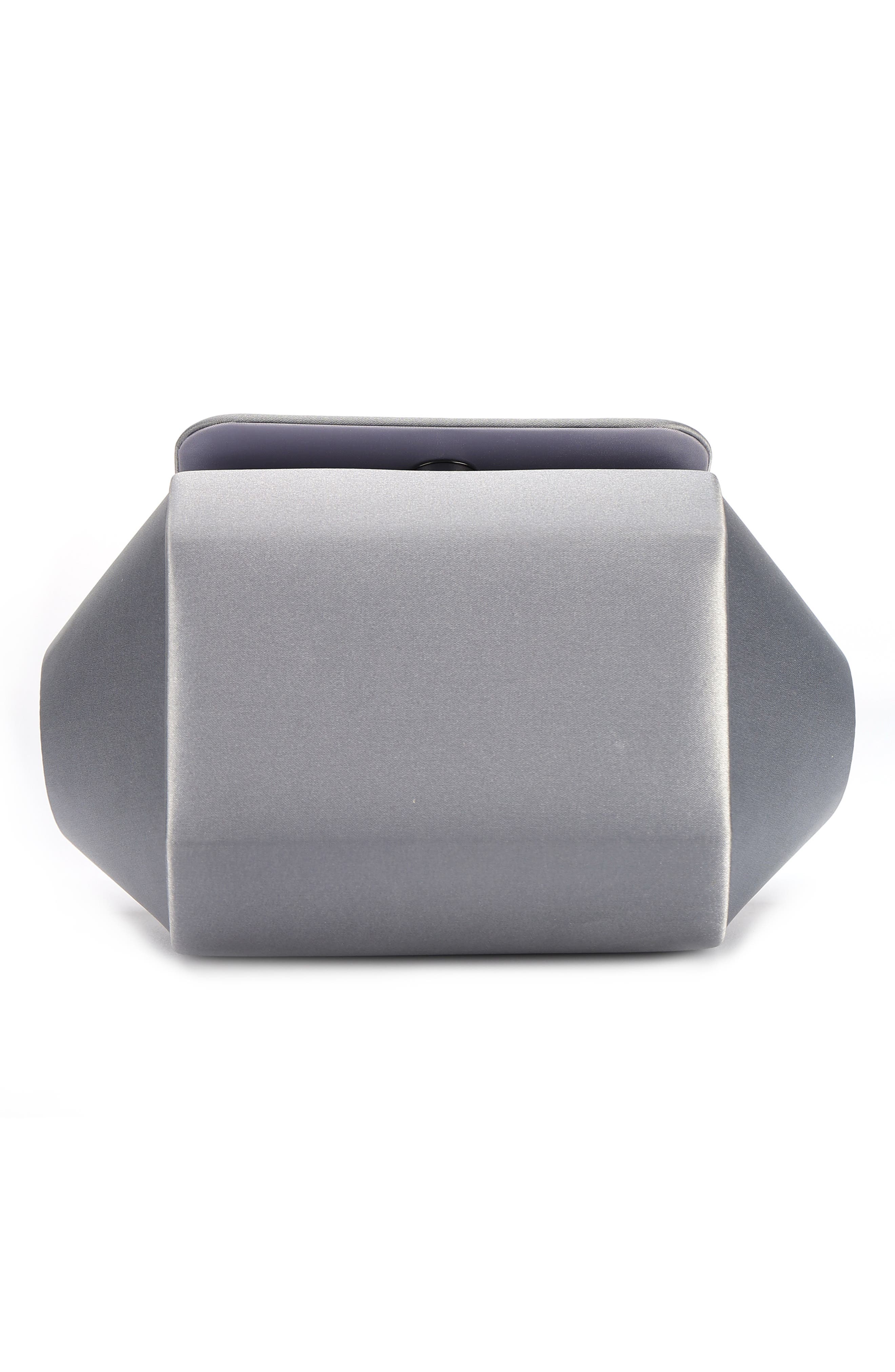 Liz Satin Handbag, Alternate, color, PEWTER