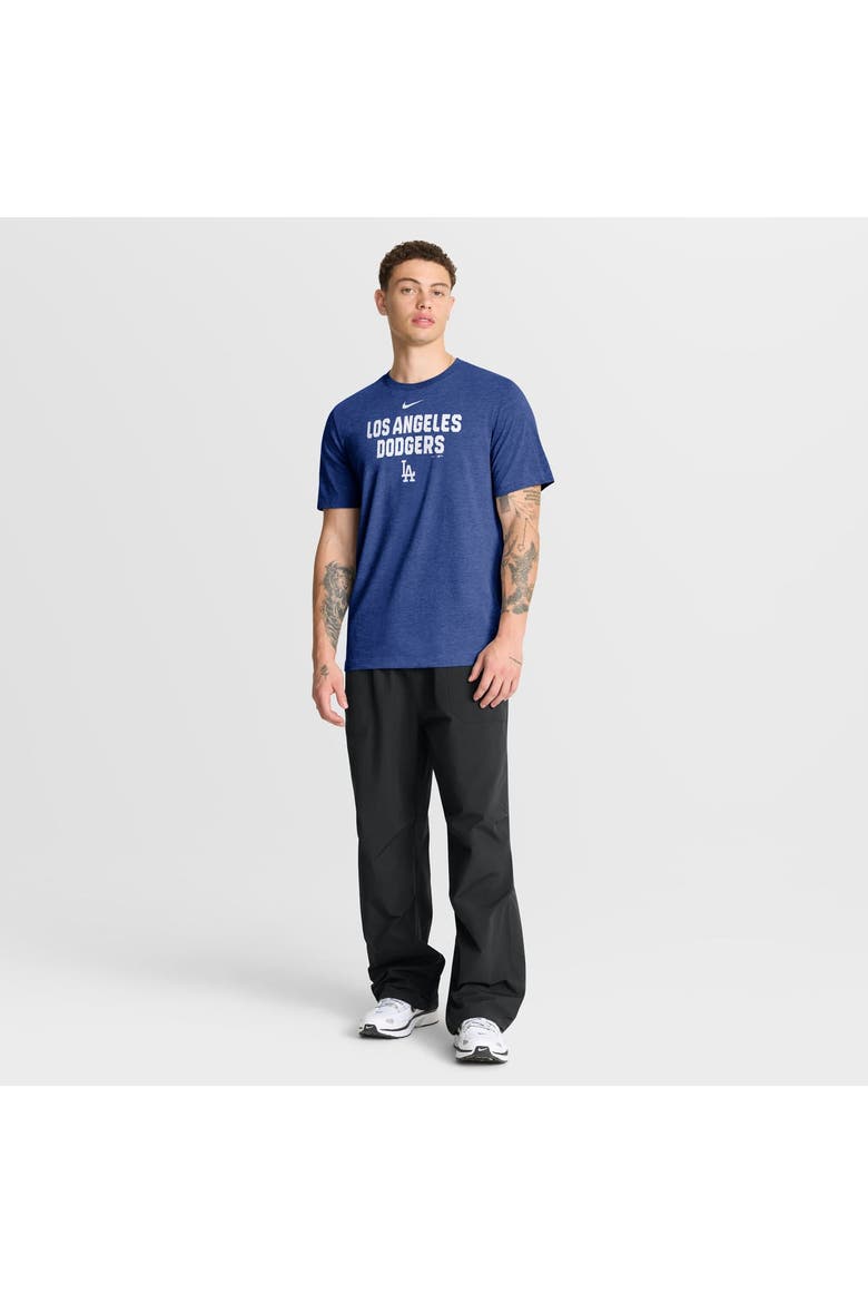 Men's Nike Heather Royal Los Angeles Dodgers Stacked Tri-Blend T-Shirt, Alternate, color, Heather Royal