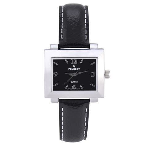 Rectangular Easy Read Leather Watch - 28x35MM