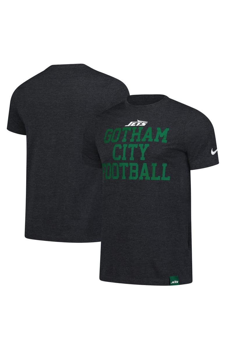 Nike Men's Nike  Heather Black New York Jets Blitz Tri-Blend T-Shirt, Alternate, color, Heather Black