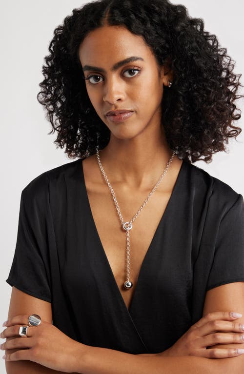 Open Edit Orb Drop Lariat Necklace In Gray