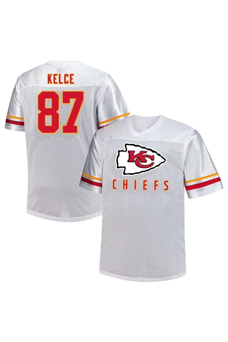 Men's Fanatics Travis Kelce White Kansas City Chiefs Big & Tall V-Neck Fashion Jersey, Main, color, White
