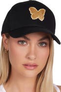 Lauren Moshi Bay  Gold Butterfly Patches Hat