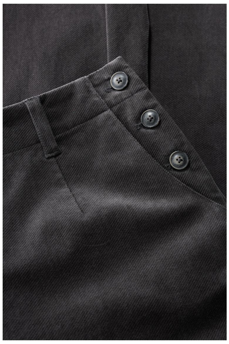 Crackington Sailor Button Crop Pull-On Pants, Alternate, color, COAL