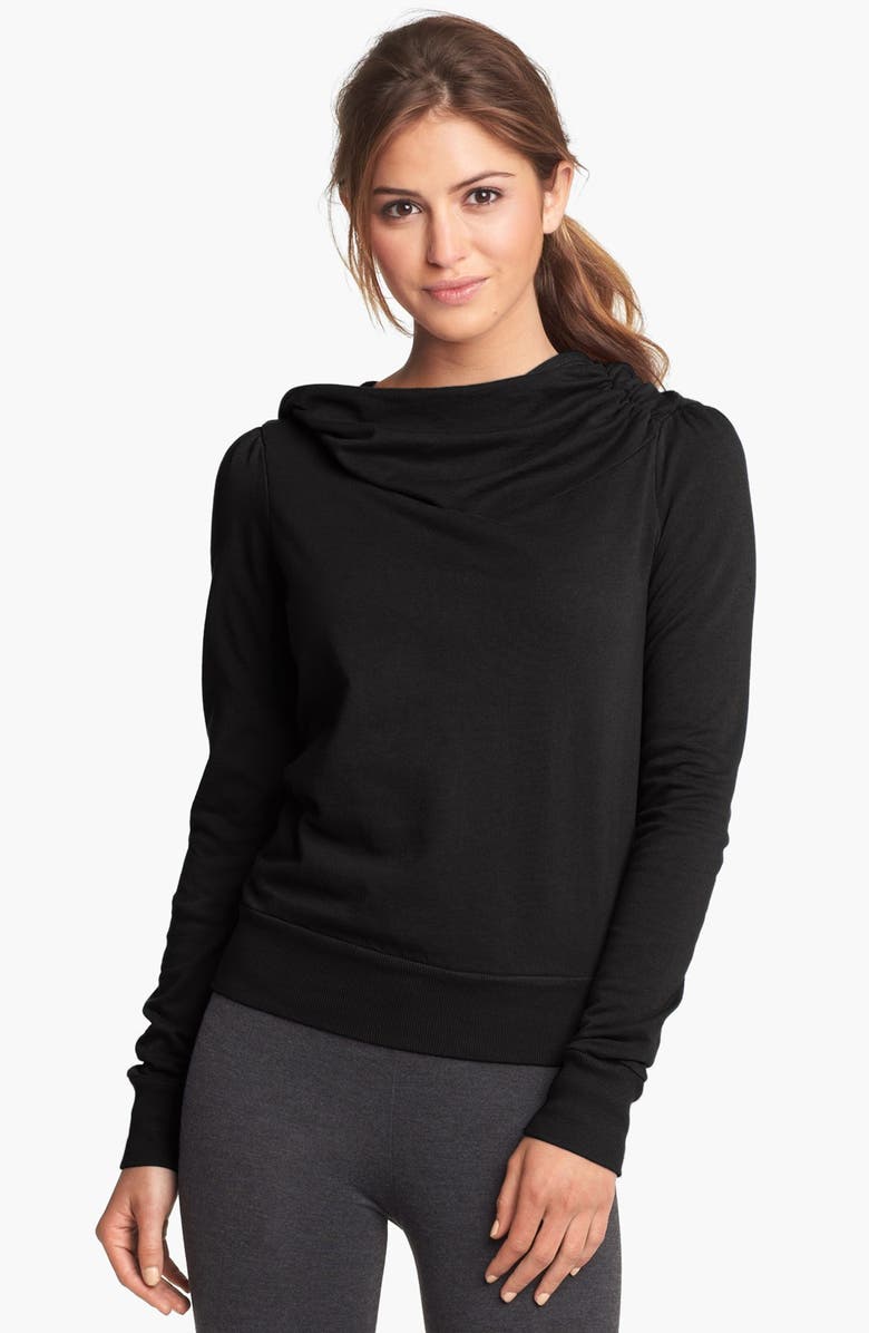 Solow Side Drape Hoodie, Main, color, 