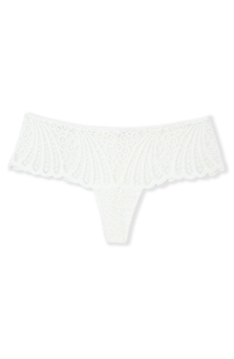 Etam Etreinte Embroidered Panties, Alternate, color, Ecru