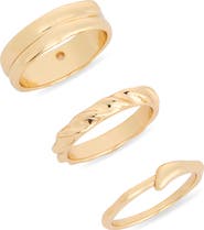 NORDSTROM RACK Set of 3 Textured Band Rings