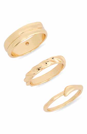 Set of 3 Textured Band Rings