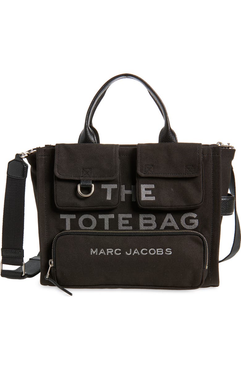 Marc Jacobs The Cargo Canvas Medium Tote Bag, Main, color, Black
