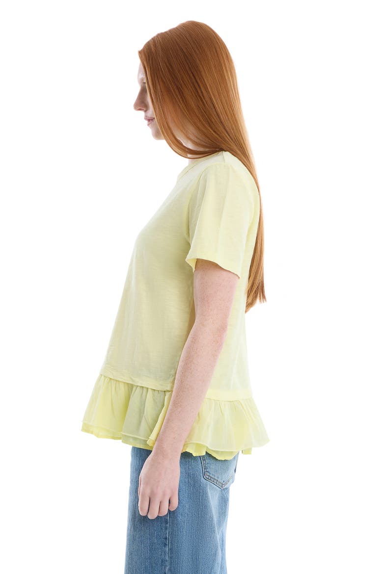 Short Sleeve Mixed Media Tee, Alternate, color, Wax Yellow