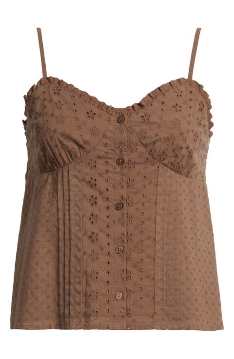 Eyelet Pintuck Camisole