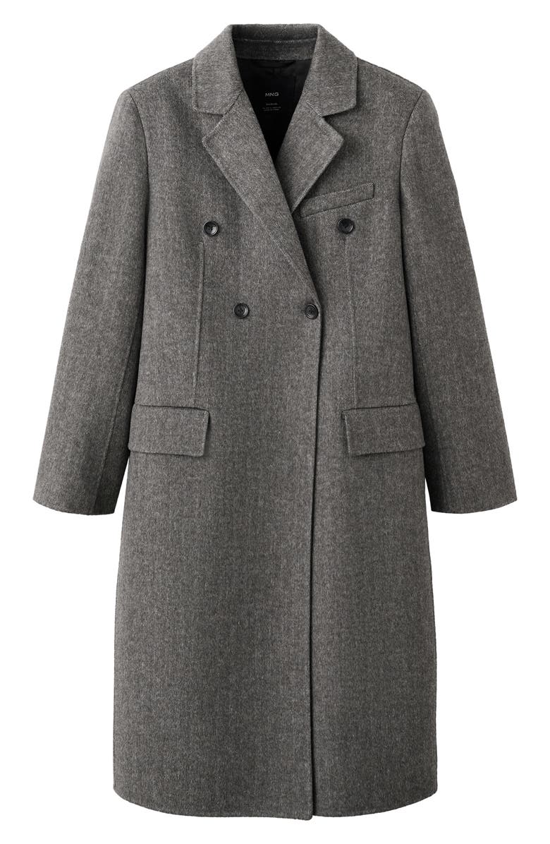 MANGO Double Breasted Wool Blend Coat, Alternate, color, 