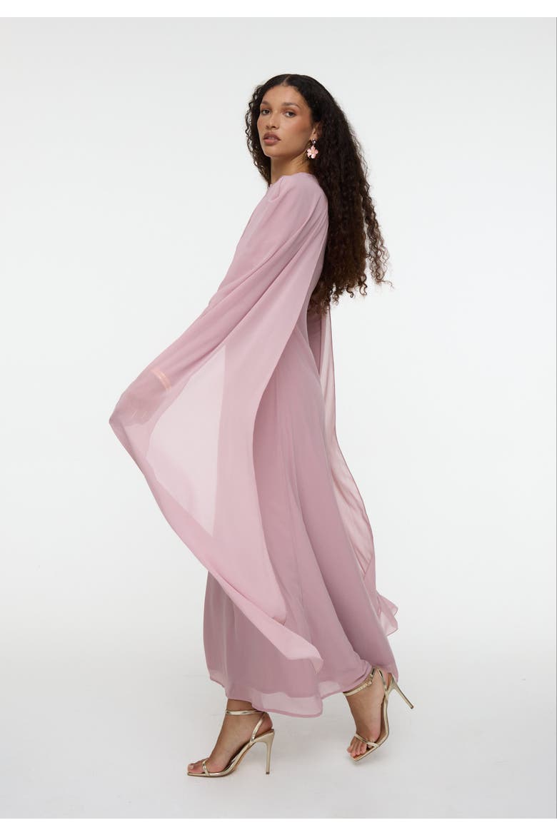 Modest Chiffon Dress Maxi, Alternate, color, FROSTED PINK