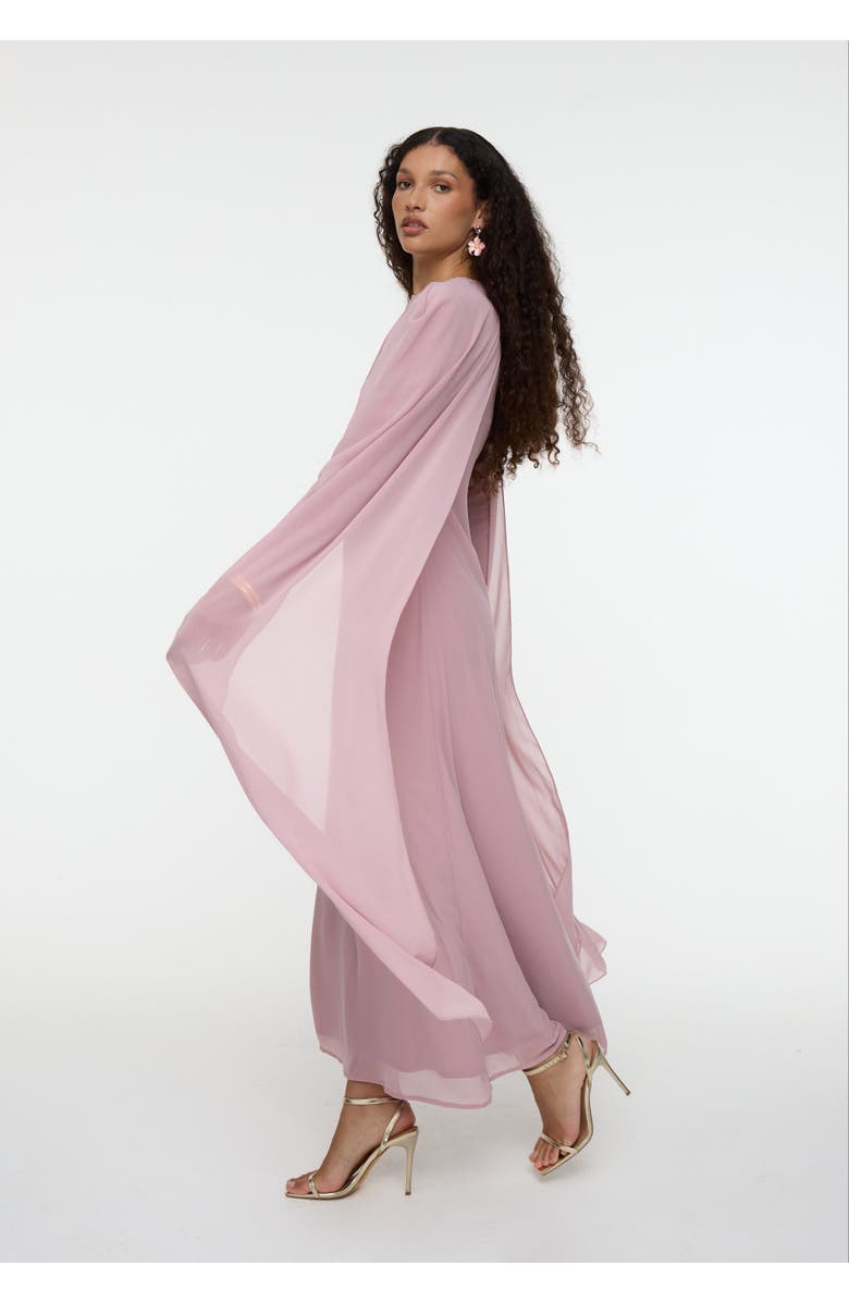 MARYISA Modest Chiffon Dress Maxi, Alternate, color, Frosted Pink