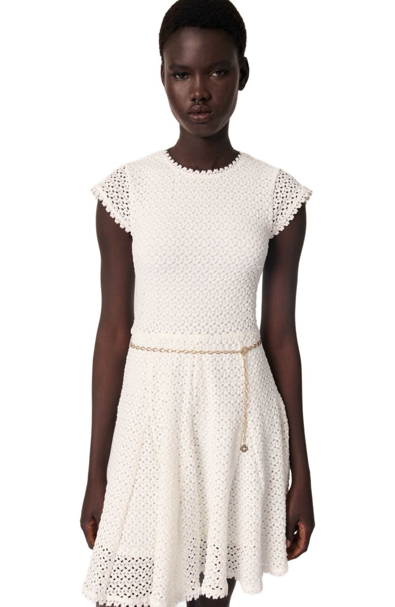 maje Mini crochet dress, Alternate, color,