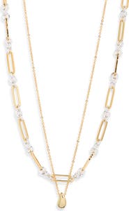 Nordstrom Set of 2 Demi Fine Two Tone Chain & Pendant Necklace