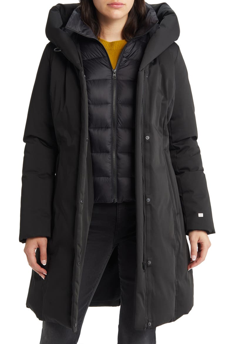 Water Resistant 700 Fill Power Down Puffer Coat, Alternate, color, BLACK
