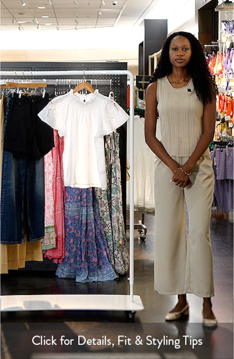 Embroidered Cutwork Linen Popover Top, sales video thumbnail