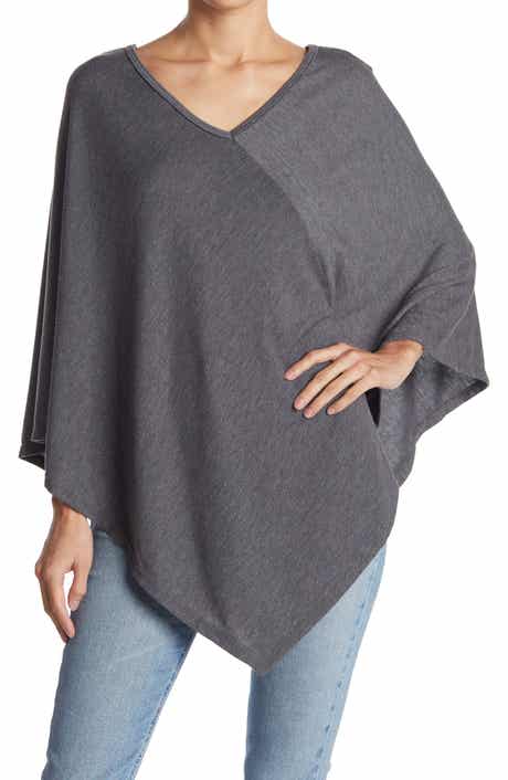 GO COUTURE Asymmetrical Poncho Sweater