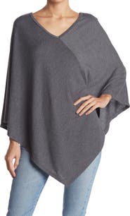 GO COUTURE Asymmetrical Poncho Sweater