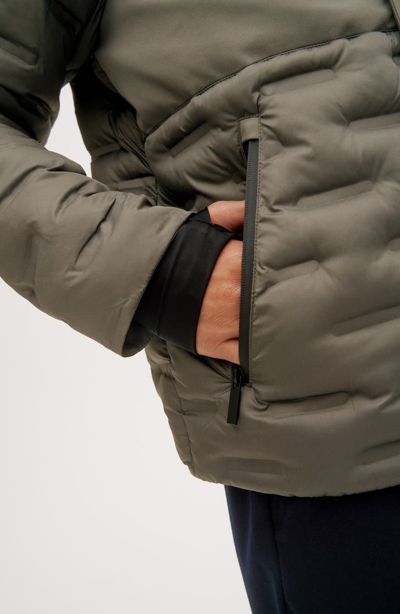 Noize Dawson Mixed Media Hooded Puffer Jacket, Alternate, color, Army