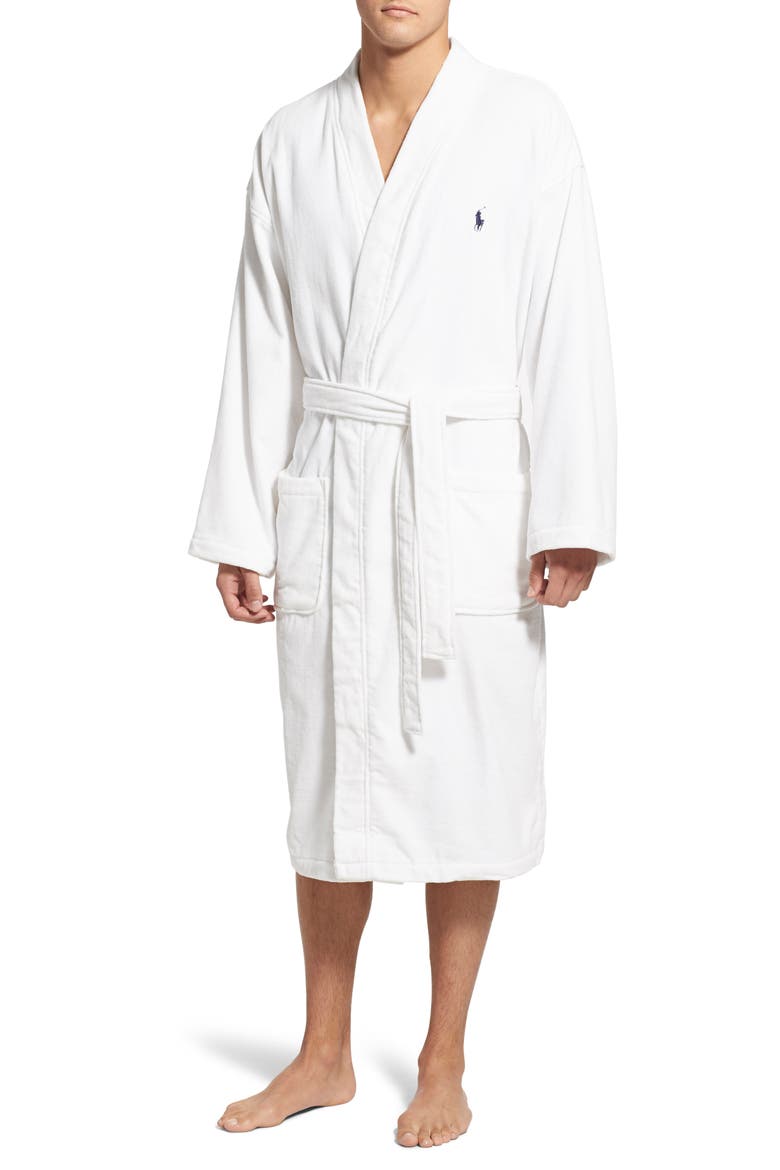 Cotton Fleece Robe, Main, color, WHITE