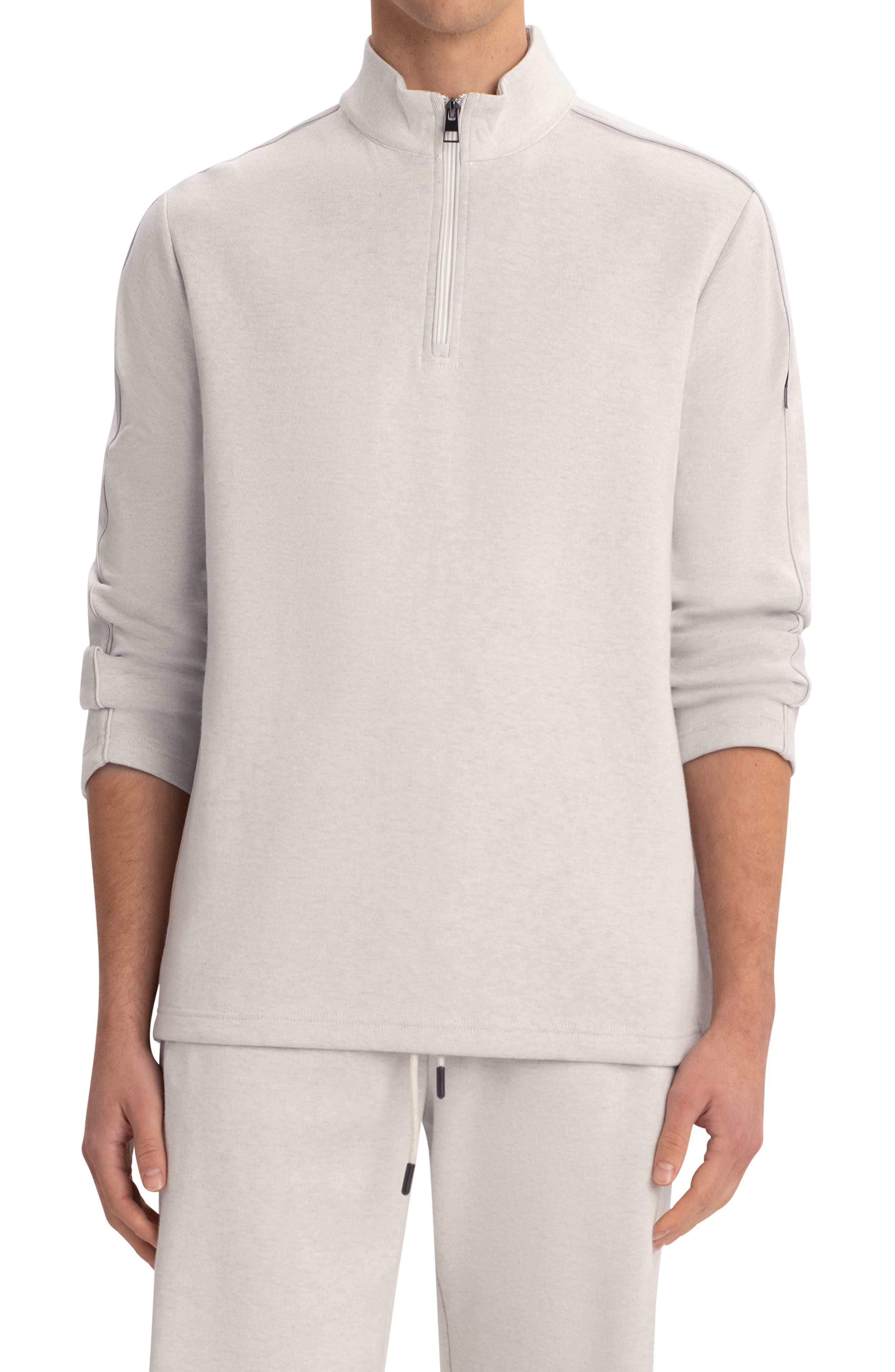 Bugatchi Comfort Cotton Blend Quarter Zip Pullover