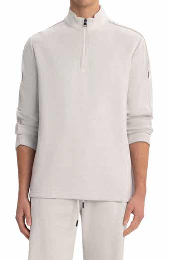 Bugatchi Comfort Cotton Blend Quarter Zip Pullover