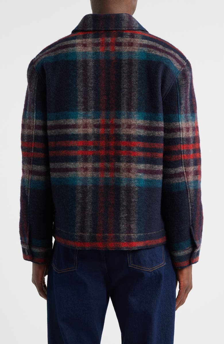 Wax London Heath Wool Blend Bomber Jacket, Alternate, color, Navy / Multi