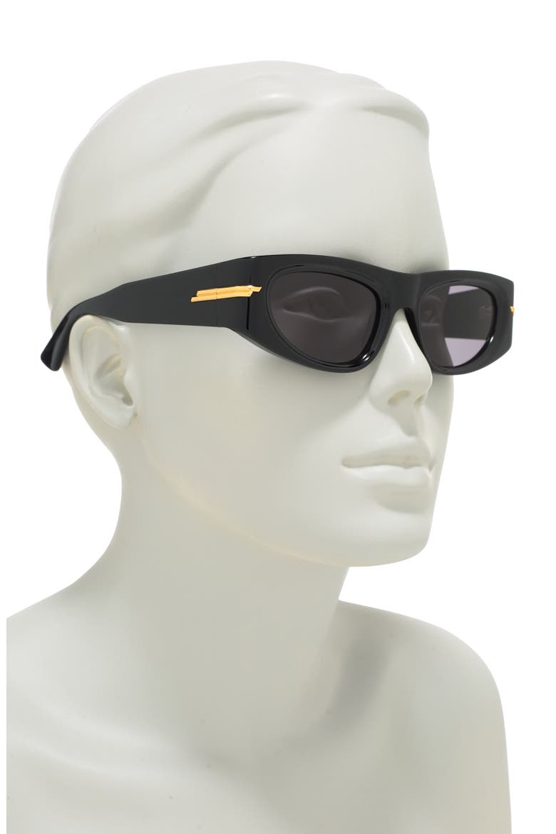 51mm Rectangular Sunglasses, Alternate, color, BLACK