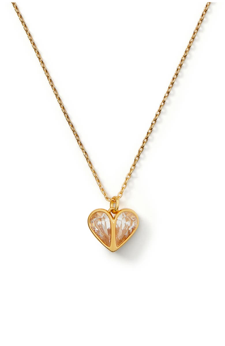 Kate Spade New York cubic zirconia heart pendant necklace, Main, color, 