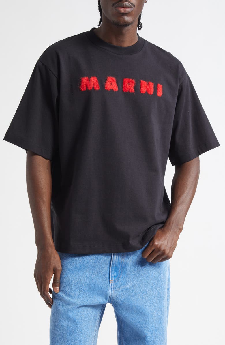 Marni Mohair Logo Graphic T-Shirt, Main, color, 