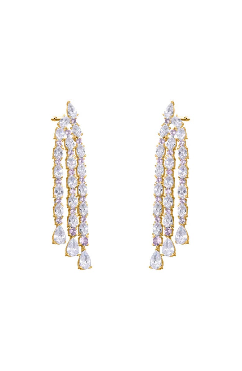 BY ADINA EDEN Super Fancy CZ Multi Tennis Drop Stud Earring, Main, color, Gold