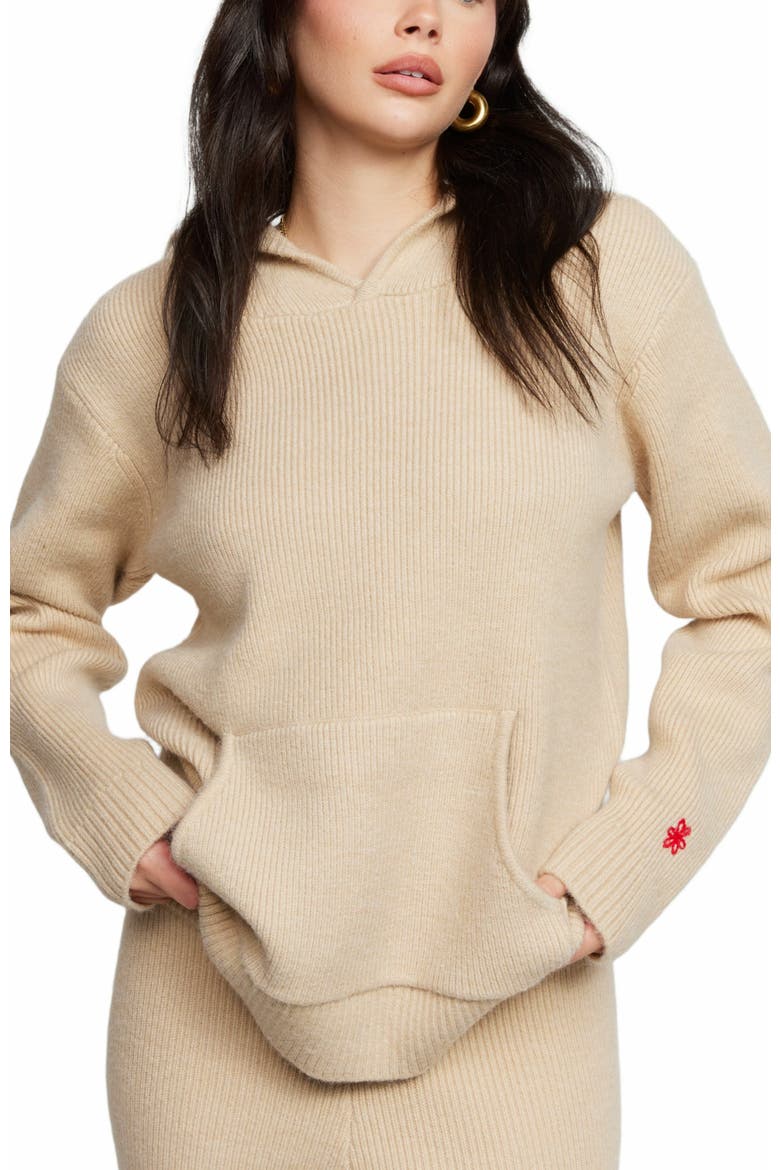 Cupid Knit Hoodie, Alternate, color, TAN