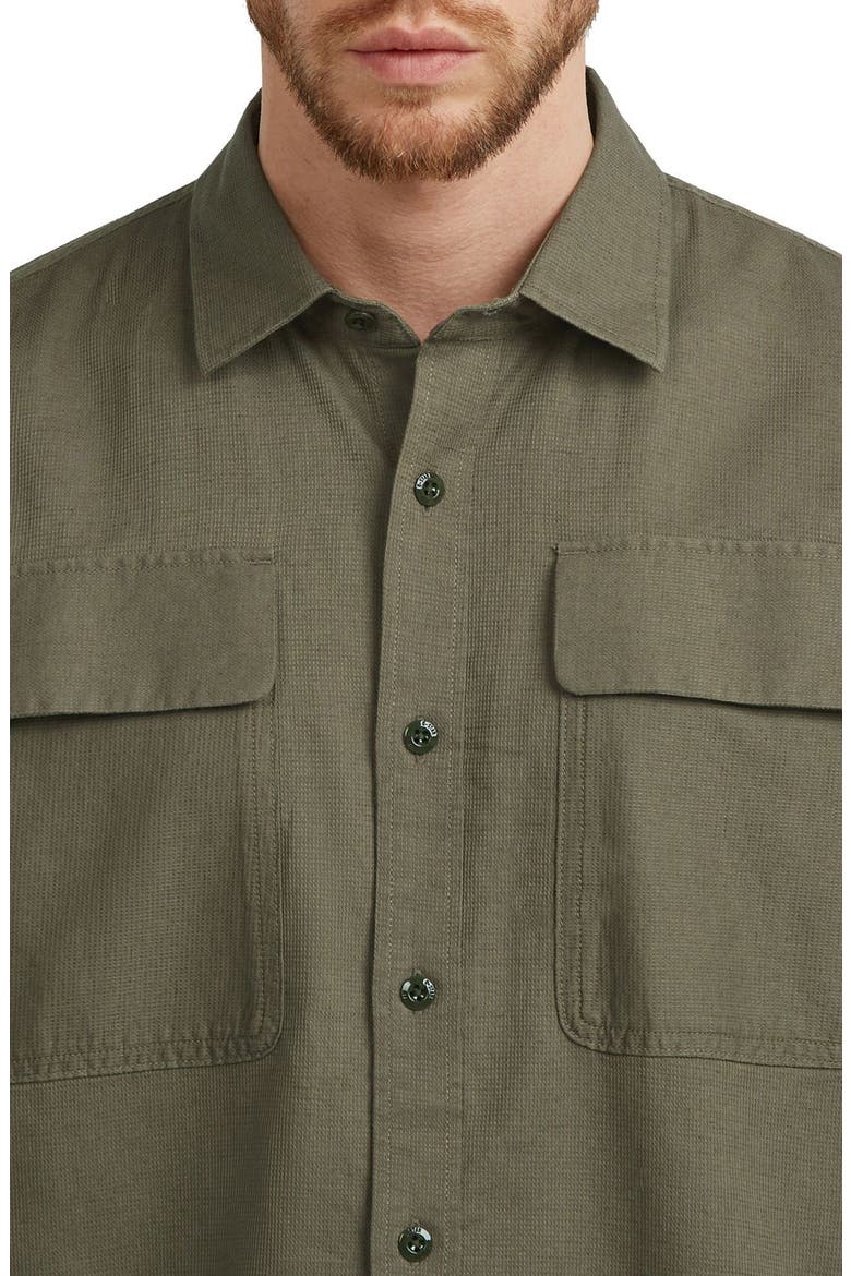 CPO Regular Fit Cotton & Linen Button-Up Shirt, Alternate, color, TURF