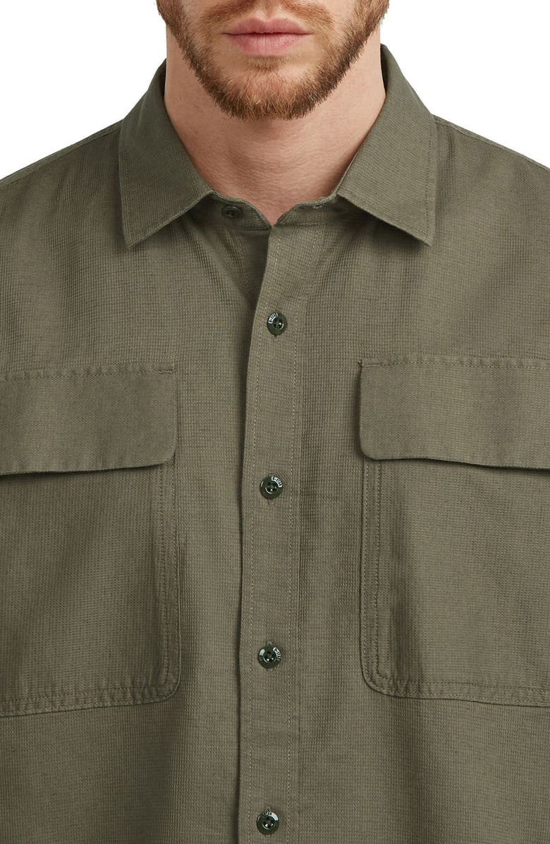 G-STAR CPO Regular Fit Cotton & Linen Button-Up Shirt, Alternate, color, Turf