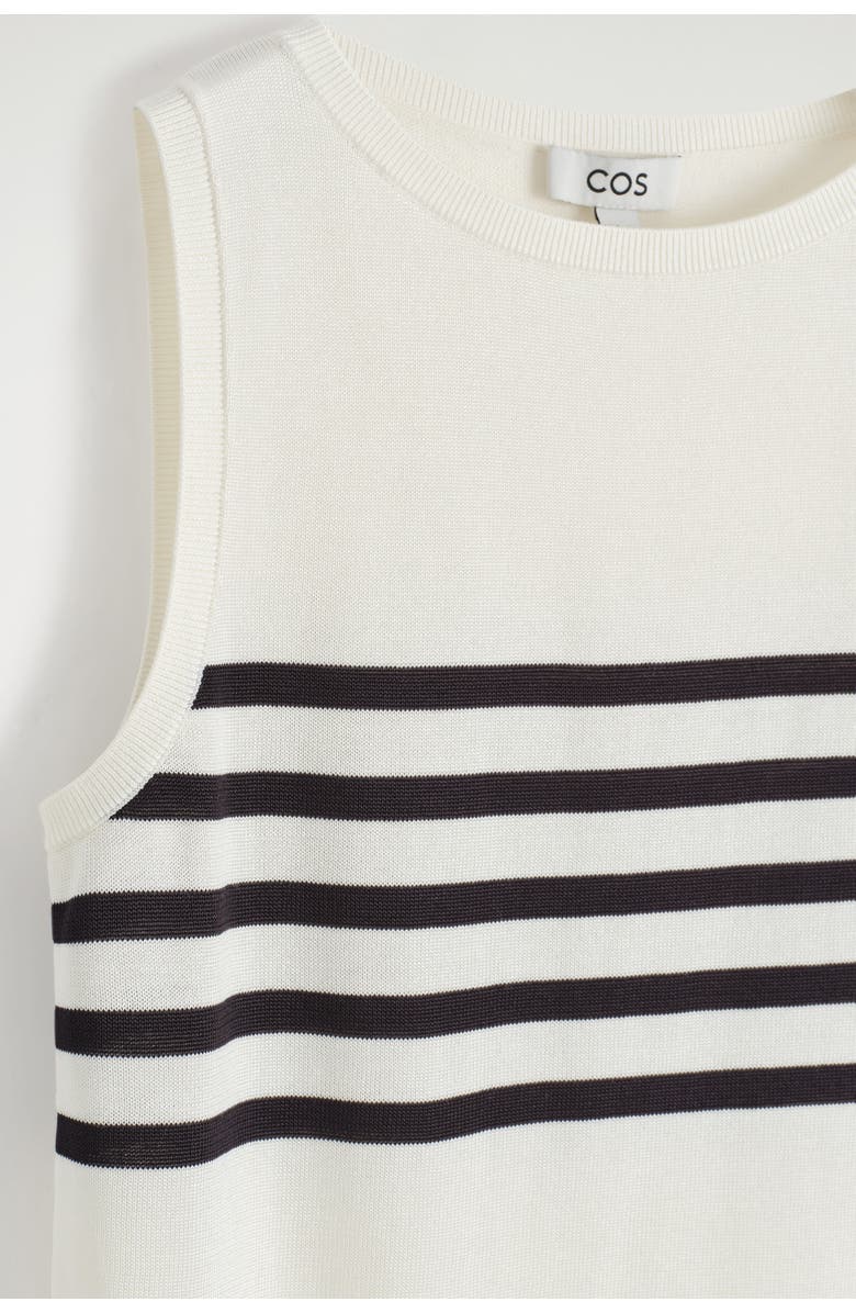 COS Striped Knitted Tank Top, Alternate, color, White / Black / Striped