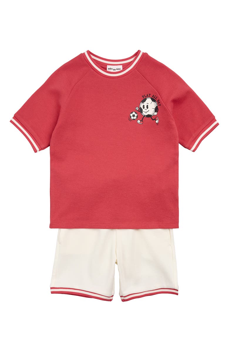 miles Play All Day T-Shirt & Shorts Set, Alternate, color, Off White