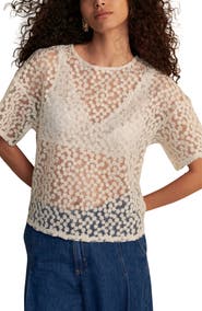 NEXT Floral Mesh Boxy Top