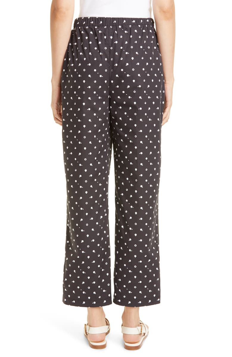 Rosetta Getty Bauhaus Dot Print Cotton Poplin Crop Pants, Alternate, color,