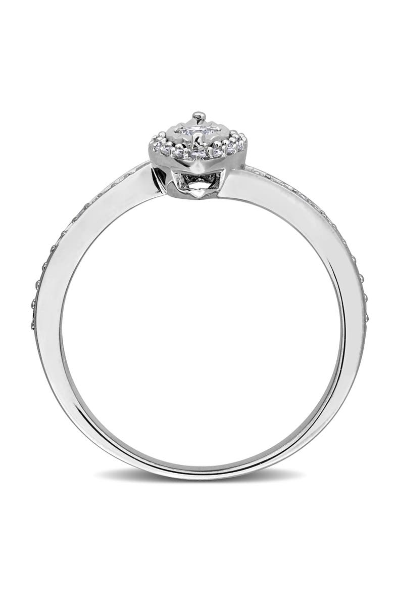 Diamond Halo Twist Ring Sterling Silver, Alternate, color, Sterling Silver