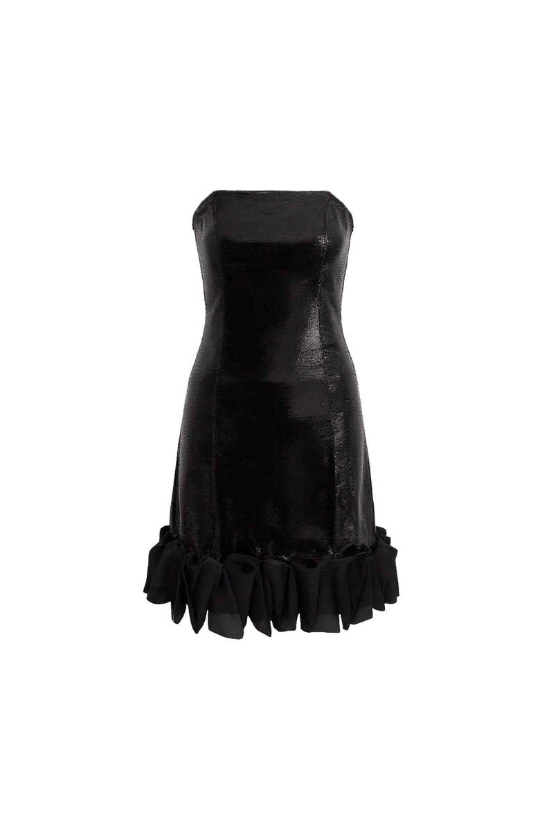 Tulleen Satin Strapless Dress, Main, color, Black