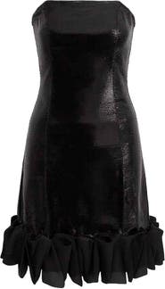 Tulleen Satin Strapless Dress