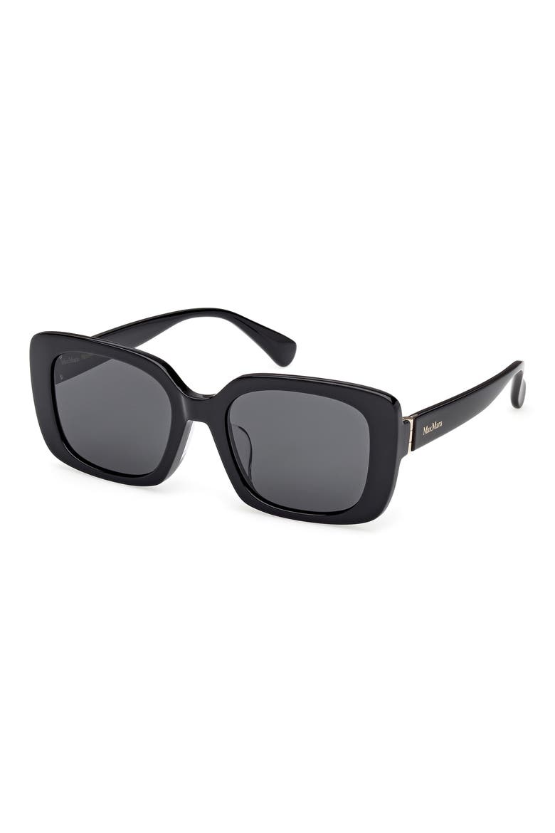 54mm Square Sunglasses, Alternate, color, SHINY BLACK / SMOKE