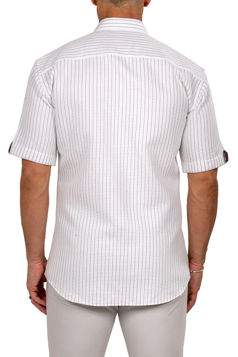 Galileo Marthy Short Sleeve Cotton Button-Up Shirt, Alternate, color, WHITE