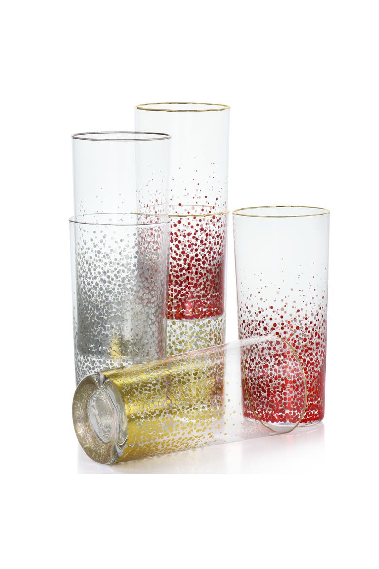 California Designs Audrey Hill 6 Piece 16oz Glass Tumbler Set in Assorted Colors, Alternate, color, Assorted