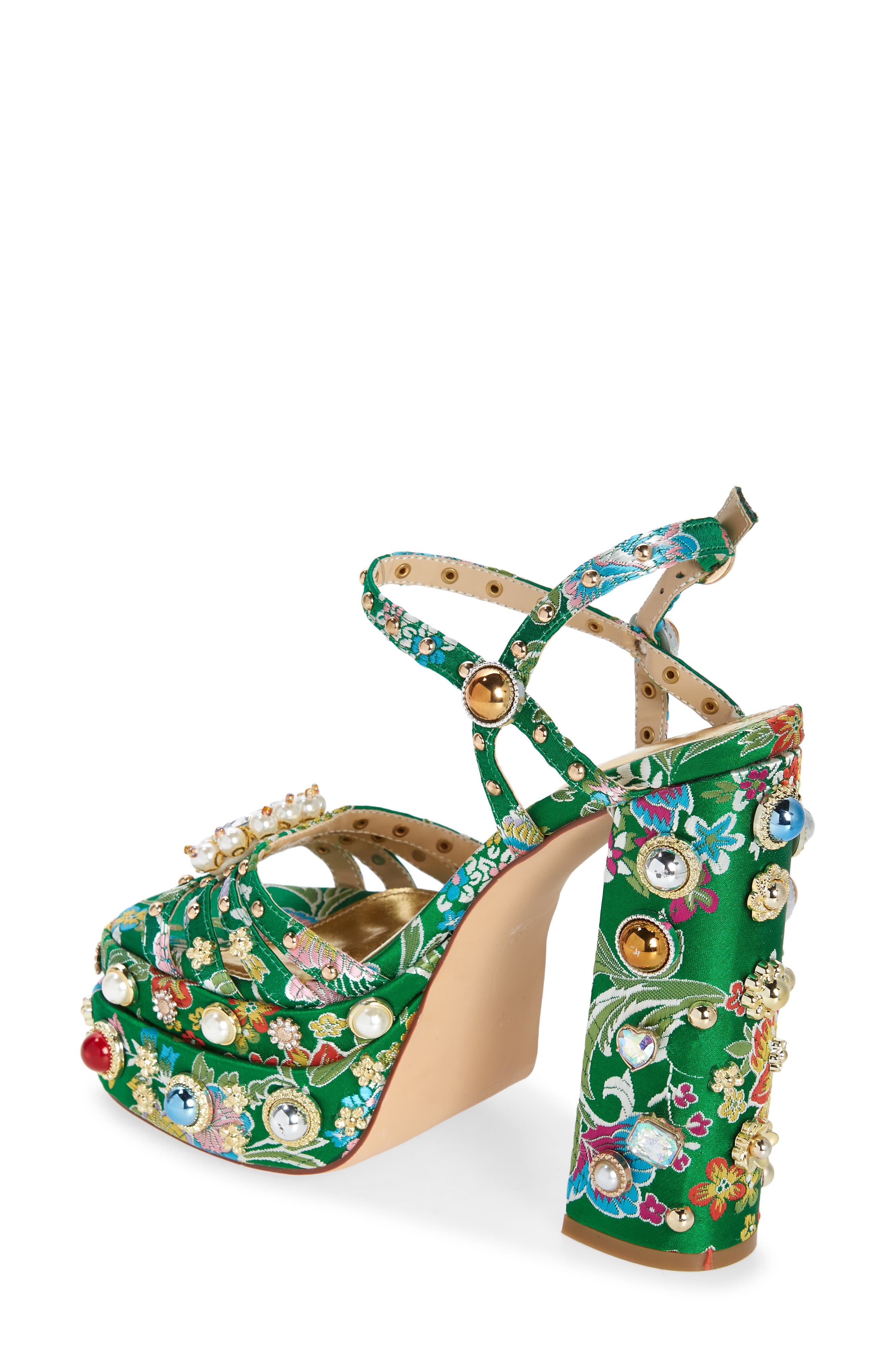 AZALEA WANG Annie Embroidered Platform Sandal, Alternate, color, 