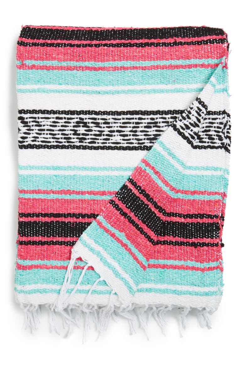 Gunn & Swain Siren Throw Blanket, Main, color, MINT/ PINK/ WHITE