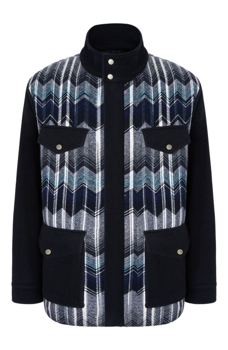 Missoni Field Jacket With Zigzag Pattern, Alternate, color, Black & Blue